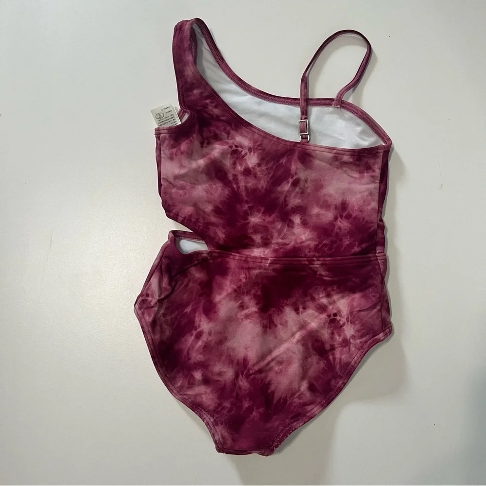 Abercrombie Kids Tie Dye One Shoulder Cutout One Piece Swimsuit Size 5/6